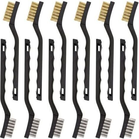 Lot de 12 Mini Brosses Mtalliques en Acier Inoxydable Brosse pour Nettoyage en Laiton pour Nettoyer Frottement et Rouille des Scories de Soudage (1/4)