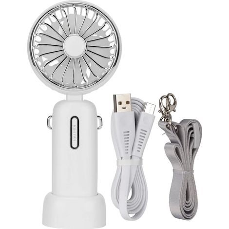 Ventilateur portable 4800 mAh, petit format, pliable et réglable, avec dragonne amovible, idéal pour les voyages, l'extérieur et l'intérieur.-AquaForge (1/5)