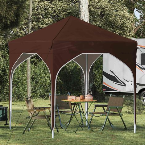 vidaXL Tenda per feste a pop-up 194 x 194 x 245 cm Marrone
