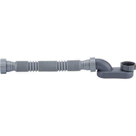 Siphon plat en P 1 1/2", tuyau d'évacuation flexible pour baignoire et douche (1/5)