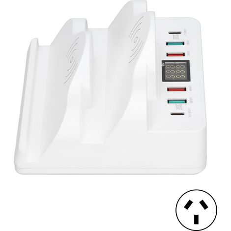 Station de charge sans fil USB QC3.0 PD rapide multiprise avec écran pour plusieurs appareils, prise AU 100-240V (1/5)