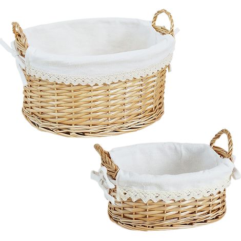 Lot de 2 Paniers de Rangement en Corde de Coton Tressée, Petit et Grand, pour Bureau, Salle de Bain et Décoration Intérieure (1/5)