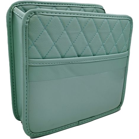 Sac de rangement multifonctionnel en cuir pour accessoires de voiture enfant, vert