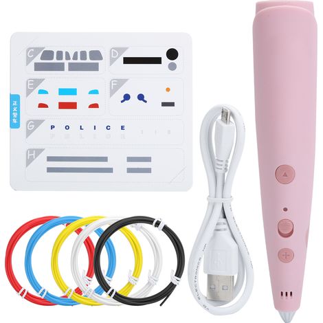 3D Printer Pen Kit for Kids Painting Drawing Arts Activity Educational Toy Ages 6+Pink (1/5)