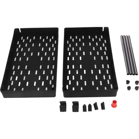 Chariot de rangement élargi à 2 niveaux, avec panier à grille, étagère de rangement Portable au sol pour dortoir de bureau (1/5)
