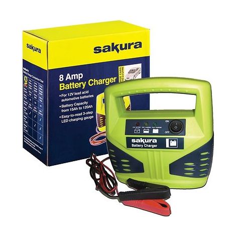 BATTERY CHARGER TRICKLE 12V PORTABLE 8A CAR VAN UPTO 2.5L 4X4 15AH-120AH SS3631