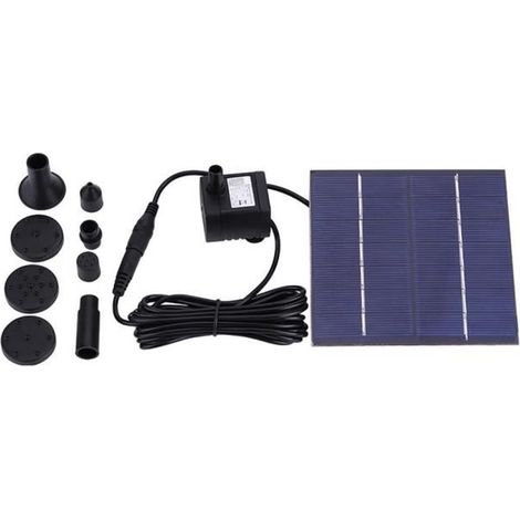 Pompe à eau de fontaine - Énergie solaire - 200 L/H - Matériau durable - Hauteur de pulvérisation 30-60 cm