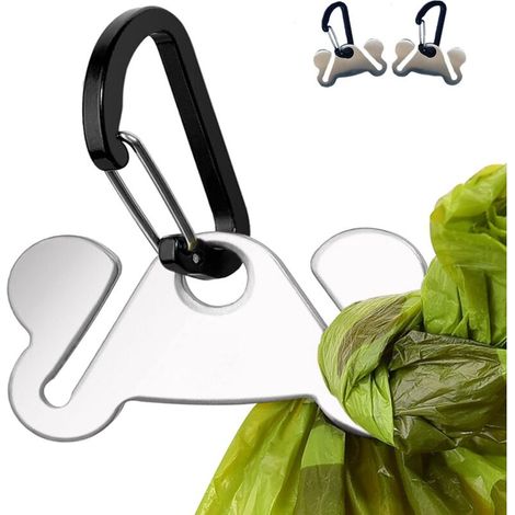 Set of 2 dog waste bag holders, dispenser stand, hands-free metal
