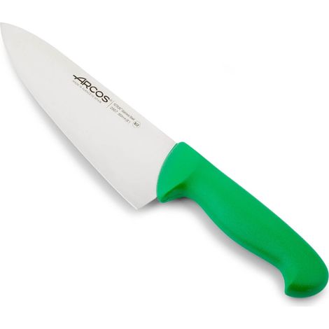 Cuchillo de cocinero Arcos Colour - Prof  290721 de acero inoxidable Nitrum y mango ergonómico de Polipropileno de color verdey hoja de 20 cm, funda display (1/5)