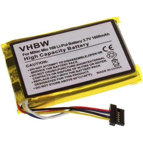 vhbw Akku kompatibel mit Medion MDPNA 260 T, MD-PPC150 GPS Navigation Navi (1800 mAh, 3,7 V, Li-Polymer)