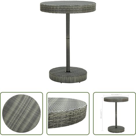 Poly Rattan - Gartentisch Grau 75,5x106 cm Poly Rattan (1/5)