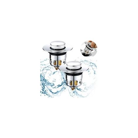 Universeller Waschbeckenablauf mit Dichtungsring (2 Stück) – Verstopfungsschutzfilter, Deckel Ø 34–40 mm, schneller Ablauf  - Crezuo