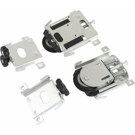2 pièces Roulette Porte Coulissante placard,Pièces de porte coulissantes pour porte de garde-robe,rouleaux,armoire Runners Guides,guides avec tampon amortisseur (1/5)