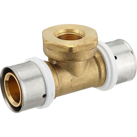 Pressfitting-T-Stück 32 x 3,0 - 1/2 Zoll Innengewinde - 32 x 3,0 mm für MV-Rohr
