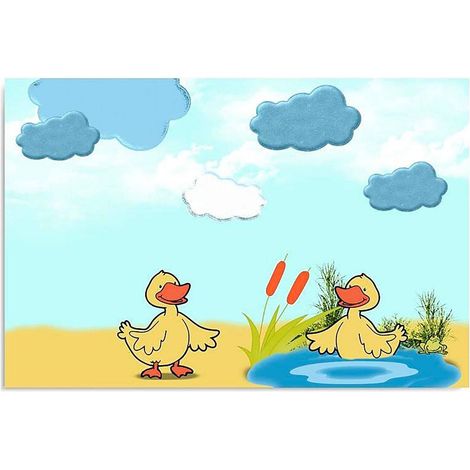 Tableau bois deux canards - 100 x 70 cm (1/5)