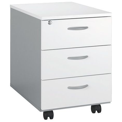 Caisson mobile Practica 3 tiroirs blanc - Maxiburo