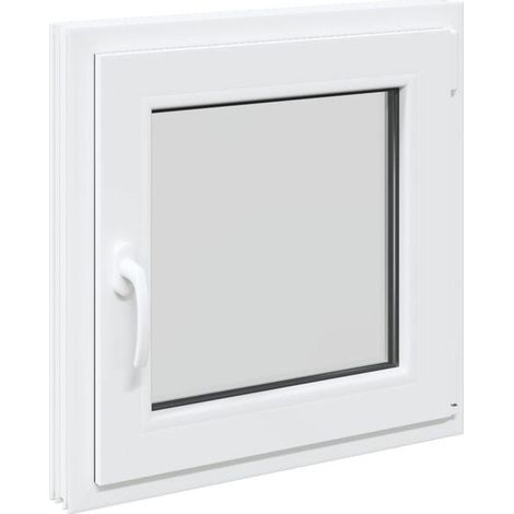 Fenêtre de cave RISOR 50 x 50 cm en PVC et verre blanc