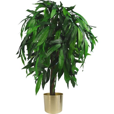 100cm Large Artificial Mango Tree Plant with Metal Planter (1/4)