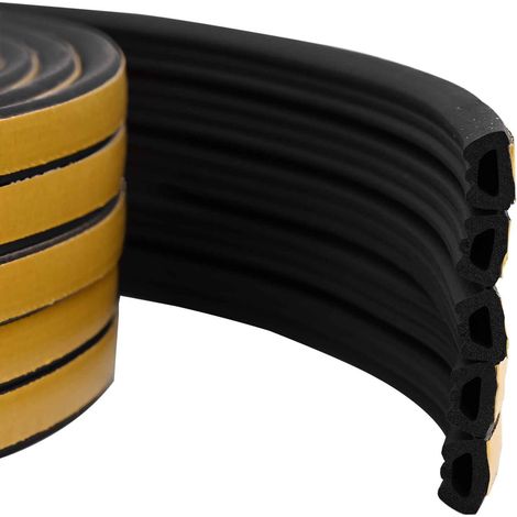 Selbstklebende Fensterdichtung Schwarz 10 x 6 mm 12 m vidaXL (1/5)