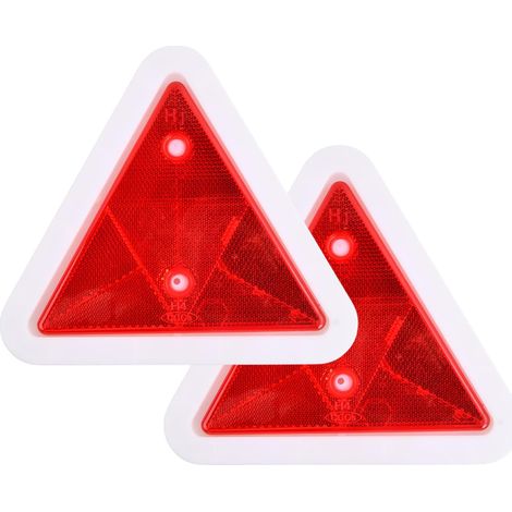 CSPARKV 2 Pcs Triangle Reflectors, Red Warning Triangle, Safety Warning Reflector for Trailers, Trucks, Cars, Road Construction, Warning Vehicles (1/5)