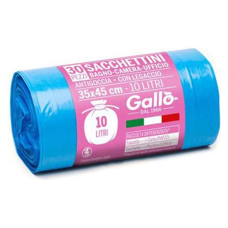 Sacco Immondizia Legacci Azzurro 35X 45 G 5 Pz 30 Gallo