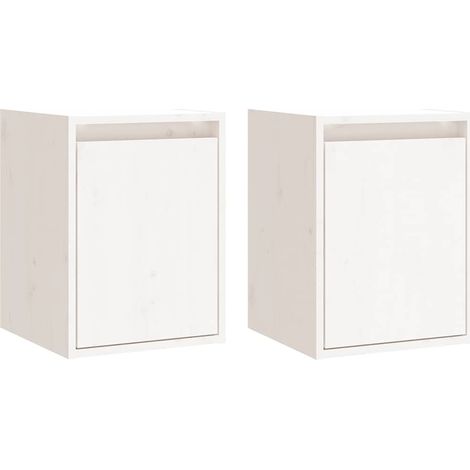 vidaXL Pensili 2 pz Bianchi 30x30x40 cm in Legno Massello di Pino