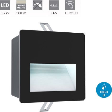 Luminaire encastré ARACENA noir L: 14 W: 14 H: 0,5 cm 4000K (1/5)