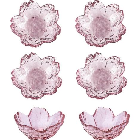 Kleine Glasschalen – Dipschalen – Saucenschalen – Blumenförmiges Design – 8,5 x 4 cm – Rosa (1/5)