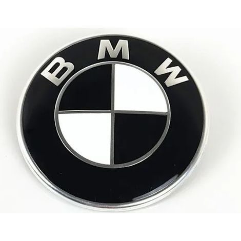 Emblème capot compatible BMW – Noir et blanc – 82mm (1/5)