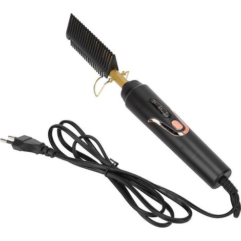 Peigne lisseur électrique 2 en 1 pour cheveux secs et mouillés, perruques, femmes et hommes, prise européenne 100-240 V (1/5)