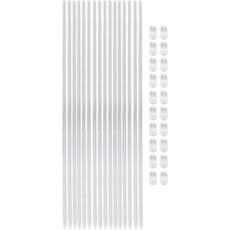 Lot de 16 tuteurs pour plantes en acrylique transparent de 39,6 cm (15,6 pouces) avec 20 clips de fixation, idéaux pour les orchidées et les plantes en pot (1/5)