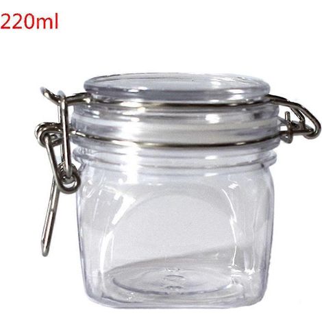 220 ml Kunststoff-Vorratsdose mit quadratischem Clipverschluss und luftdichtem Deckel, Küchenhelfer