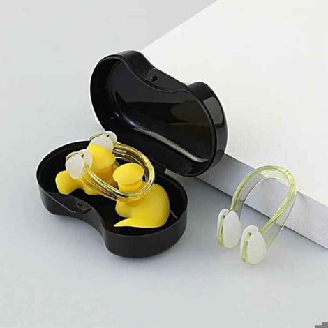 Pince-Nez - Bouchons D'Oreille Pour Natation - En Silicone Et Plastique PC - Boîte De Rangement Incluse - 1 Set