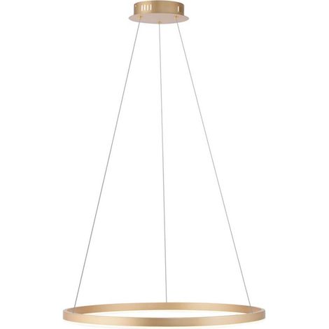 Lampada a sospensione lampada da soggiorno dimmerabile ad anello design in ottone LED H 120cm (1/5)