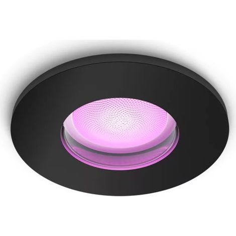 Philips Hue Xamento Spot encastrablé pour Salle de Bain Rond (Noir) Lumière blanche et colorée - White and Color Ambiance (1/5)