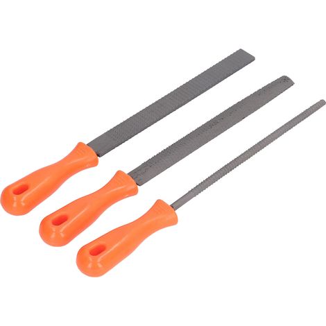 Ensemble de 3 limes à bois en acier allié, outils de limage ronds, plats et demi-ronds pour le travail du bois (1/5)