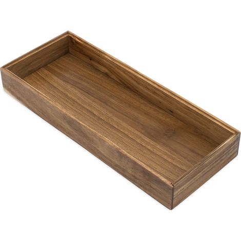 Organizer Modul aus Akazienholz stapelbar - 37 x 15 cm - Schreibtisch Aufbewahrungsbox aus Holz erweiterbar