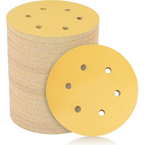 60 Pièces Disque Abrasif 150mm Grain Mixte 60 80 120 180 240 400 pour Ponceuse Excentrique (1/5)