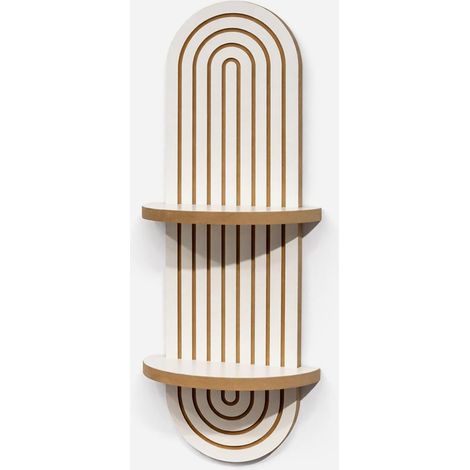 Moderne Wandregal aus Holzwerkstoff Arcs - Weiß (1/4)