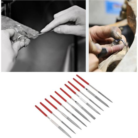 Set mit 10 verschiedenen diamantpolierten Feilen (flache und dreieckige Feilen, 3 x 140 mm) (1/5)