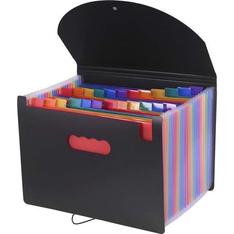 Feuerfester A4-Ordner – Dokumentenhalter mit 25 Fächern – Stabile, transparente Kunststofftasche zur Aufbewahrung von Papieren, Klappmappe, Dokumentenorganizer. (1/5)