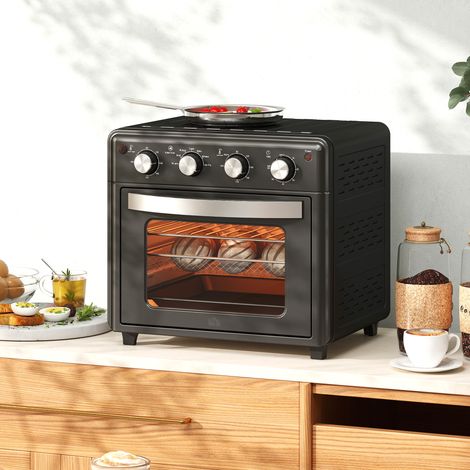 Friteuse Air Électrique Table Modes Chauffage Minuterie Noir 1600w 30l 43x39x39cm