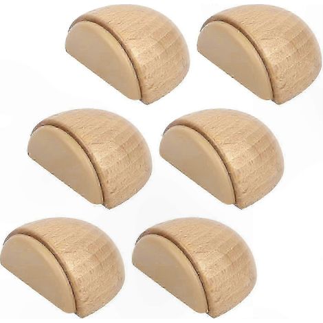 6er-Pack Türstopper aus Holz für Fußböden, Parkettschutz, einfache Klebebefestigung (1/5)