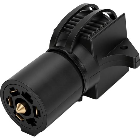 7-poliger auf 4- und 5-poligen Anhängerstecker-Adapter, 4-poliger runder Flachstecker-Adapter mit Staubschutzkappen für Boots-, Wohnmobil- und ATV-Anhänger (1/5)