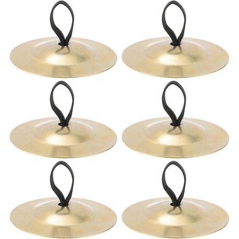 Lot de 6 cymbales Poppets pour enfants, cymbales à doigts, cymbales Zills, cymbales Tingsha, méditation-Golden (1/4)