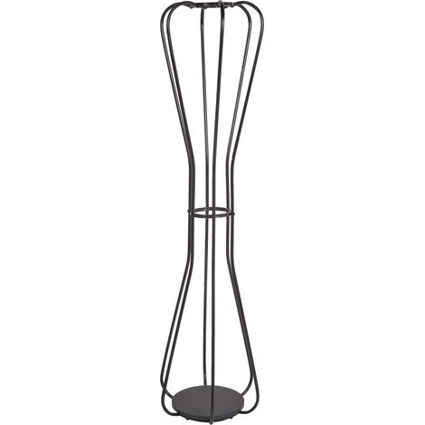 Perchero de metal moderno de interior decorativo con estante negro Ordway (1/5)