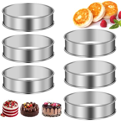 6 x Double Rolled Pie Hoops, 8.5 cm Crumpet Rings for Muffins (1/5)
