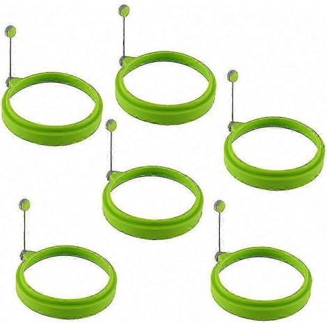6 Silikon-Eierformen für antihaftbeschichtetes Backen, runde Ringe für Spiegeleier und Pfannkuchen, 6er-Set (1/5)