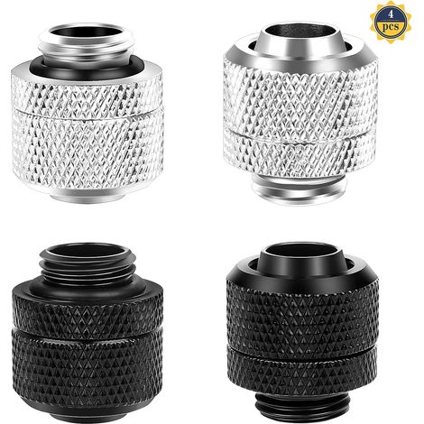 4 Pcs Raccordo a Compressione Per Raffreddamento Ad Acqua Raccordo a Doppio Tocco Raccordo Per Tubo Morbido Con Filettatura g1 / 4 Raccordi Per Sistema Di Raffreddamento Ad Acqua Per Pc (1/5)