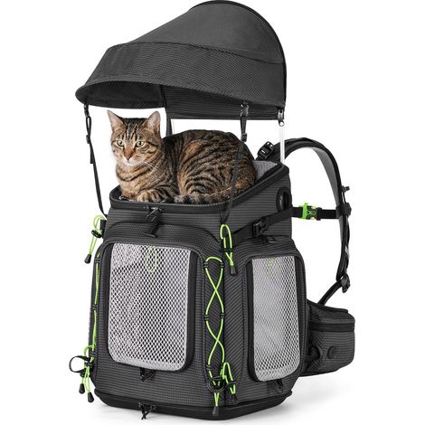 Sac à dos de transport pour chat avec pare-soleil, randonnée (1/5)